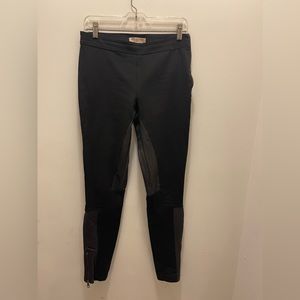 Burberry London Ponte Riding Pants Leggings Leather Patches